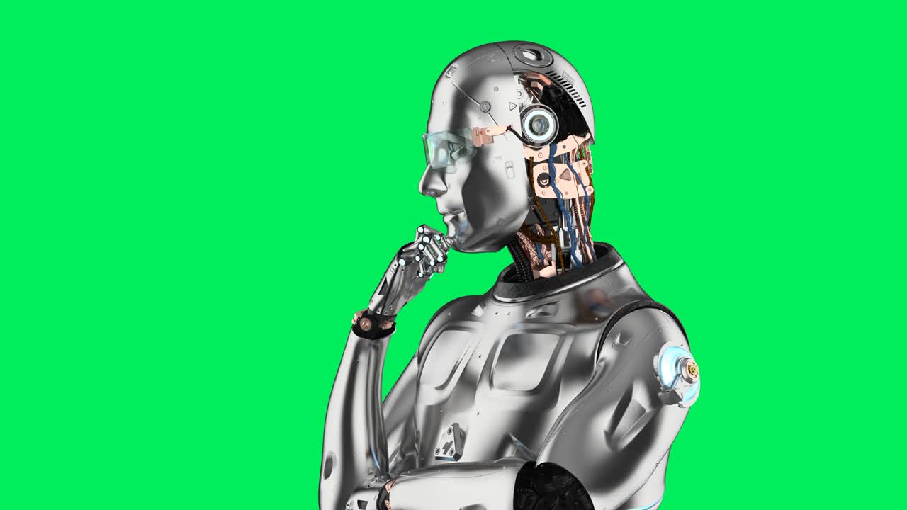 un robot che pensa o calcola