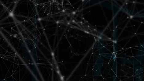 animation of networks of connections on dark background clouds