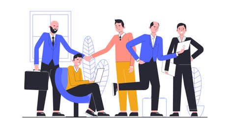 an animation of a illustration theme with business people