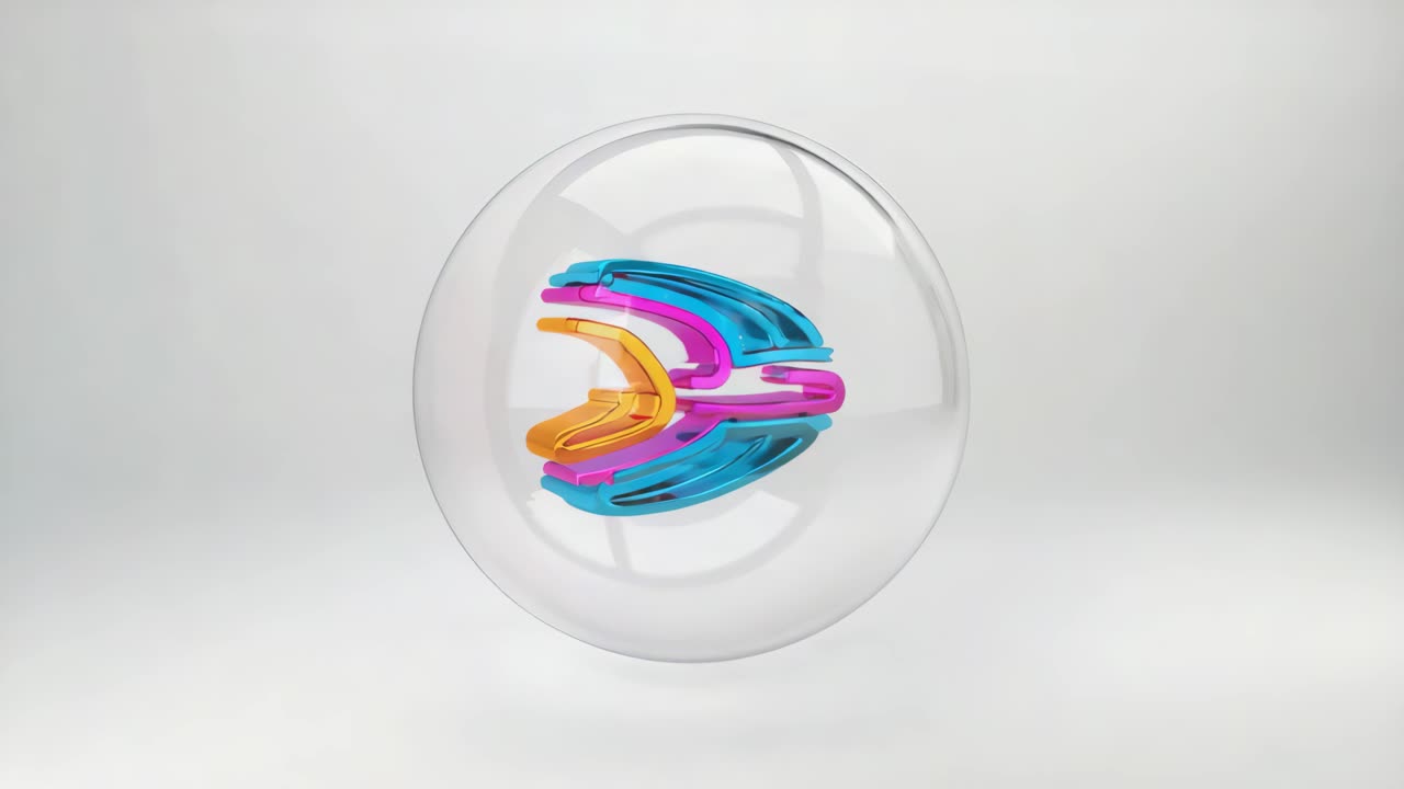 Abstract Geometric Sphere in Glass Orb