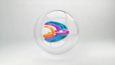abstract geometric sphere in glass orb