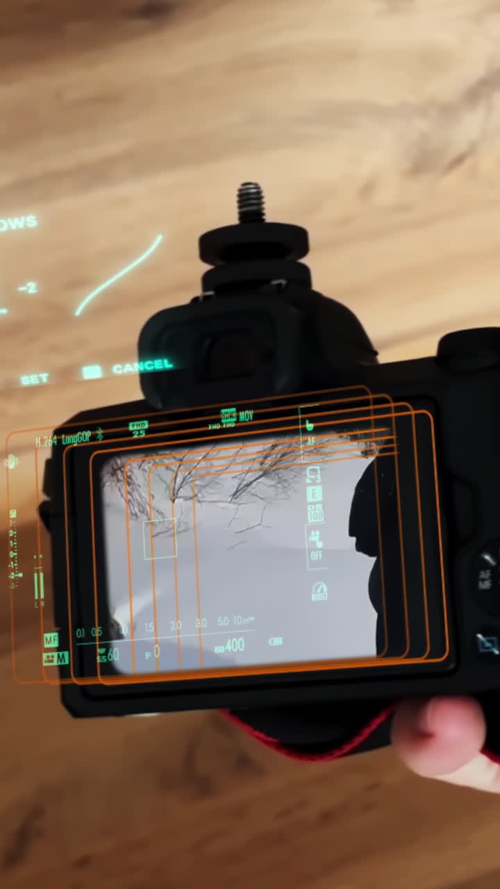 카메라가 눈 장면을 보여줍니다.