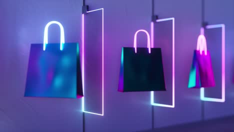 neon shopping bags