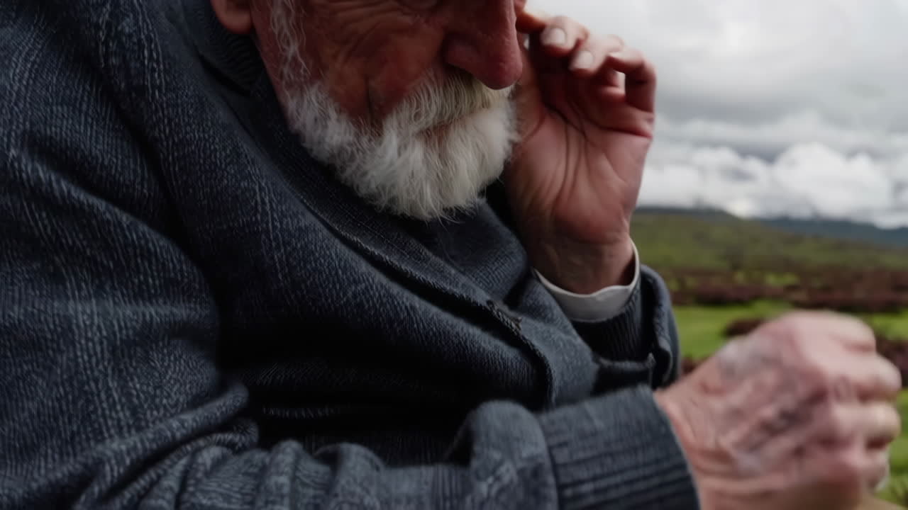 Elderly Man in Scottish Highlands