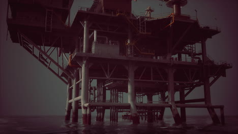 a large offshore oil rig in the ocean