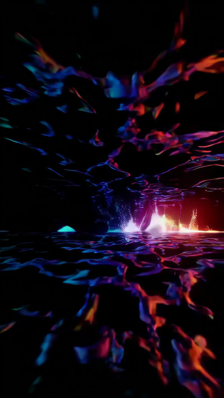 Abstract Neon Liquid Splash Art