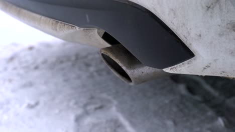 closeup view of exhaust emission