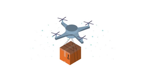 drone with box logistic animation