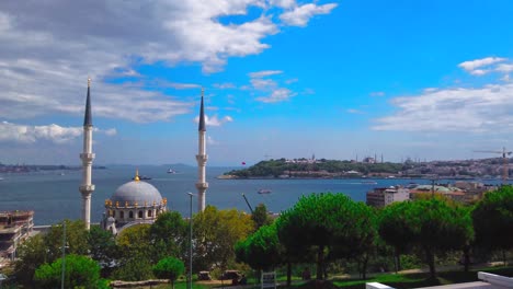 summer landscape view of istanbul city,bosporus and europe side in istanbul,turkey