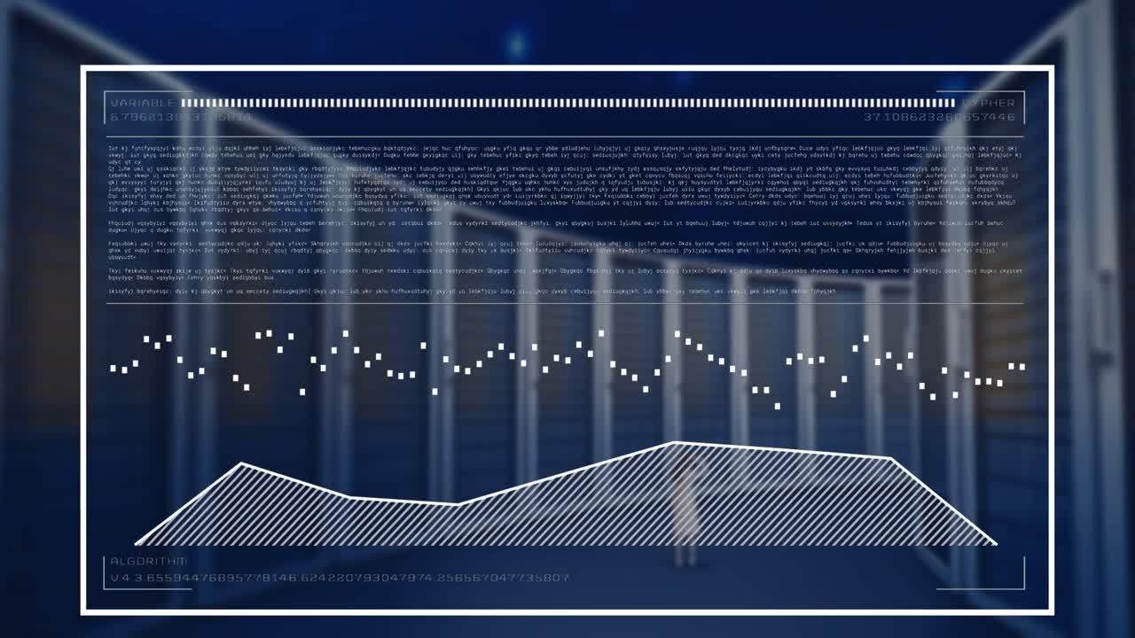 컴퓨터 서버를 통해 데이터 처리의 애니메이션