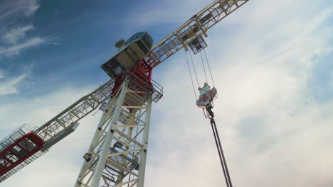 the hook block, trolley and cabinet of a flat-top construction crane