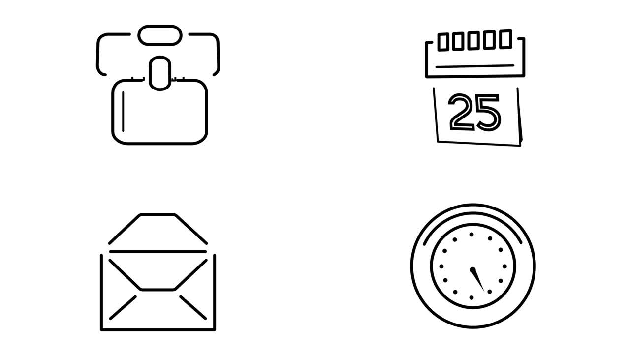 ilustración del conjunto de iconos de oficina