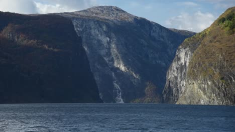 close up view of the deep blue waters of sognefjord in norway