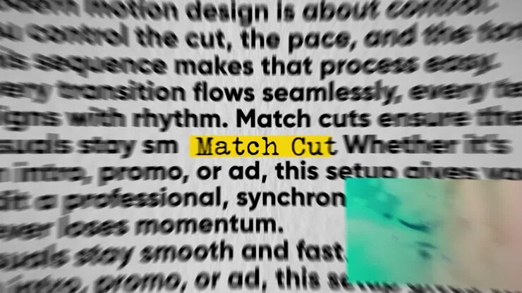 Dynamic Text Animation with Match Cut Video Transitions