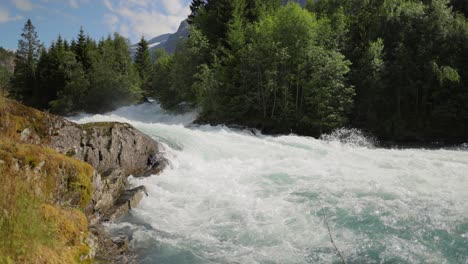 mountain river beautiful nature norway natural landscape. lovatnet lake (also loenvatnet) is a lake in the municipality of stryn in vestland county, norway.