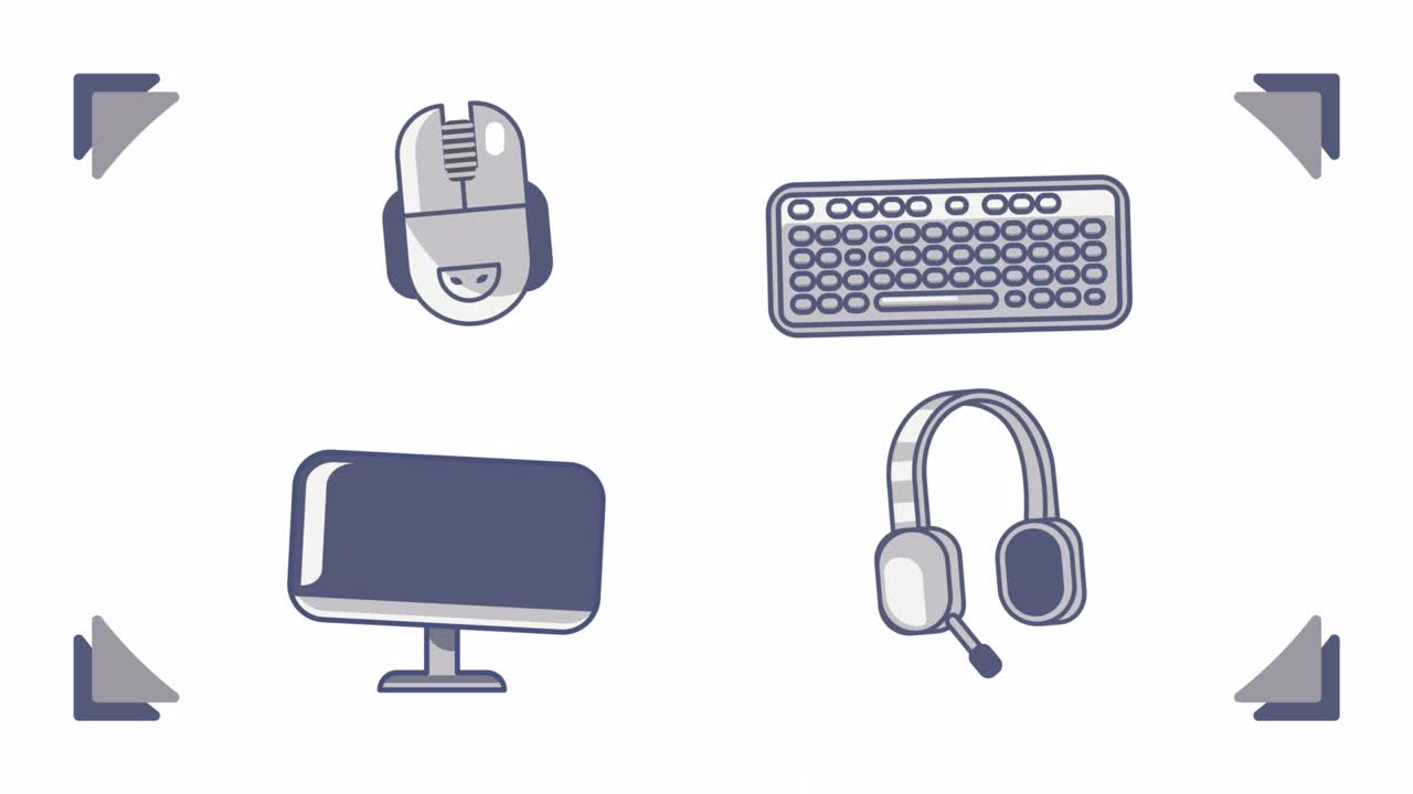 video en 4k de equipos de ciberdeportivos de dibujos animados en fondo blanco.