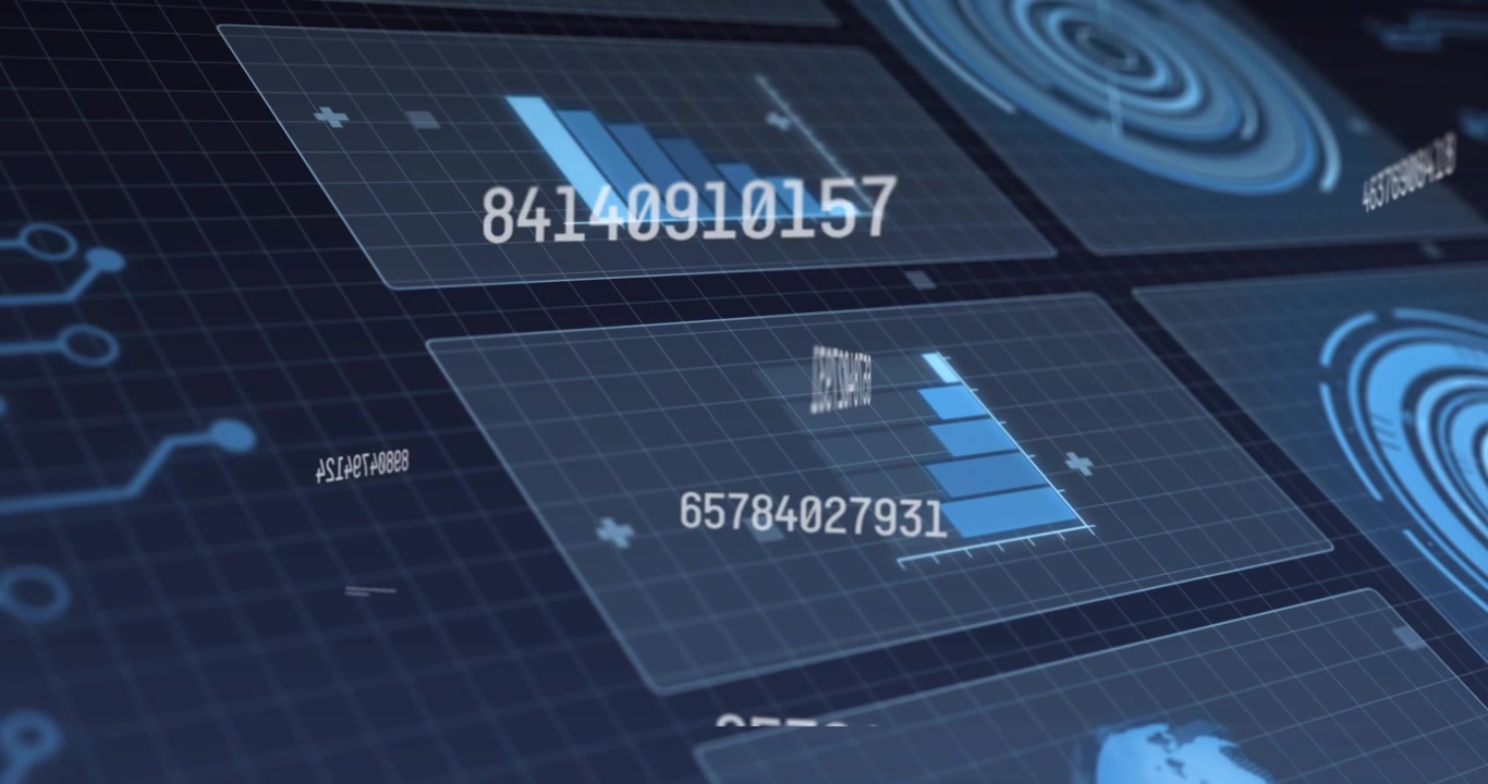 Numeric sequences appearing initiating mid-row HUD tile, filling blue bars and showing live metrics