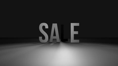 Animation-of-white-sale-text-on-black-background