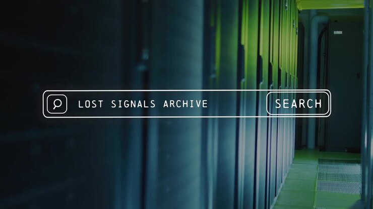 Digital Search Interface with Glitch and VHS Effects