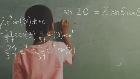 boy writing on the chalkboard