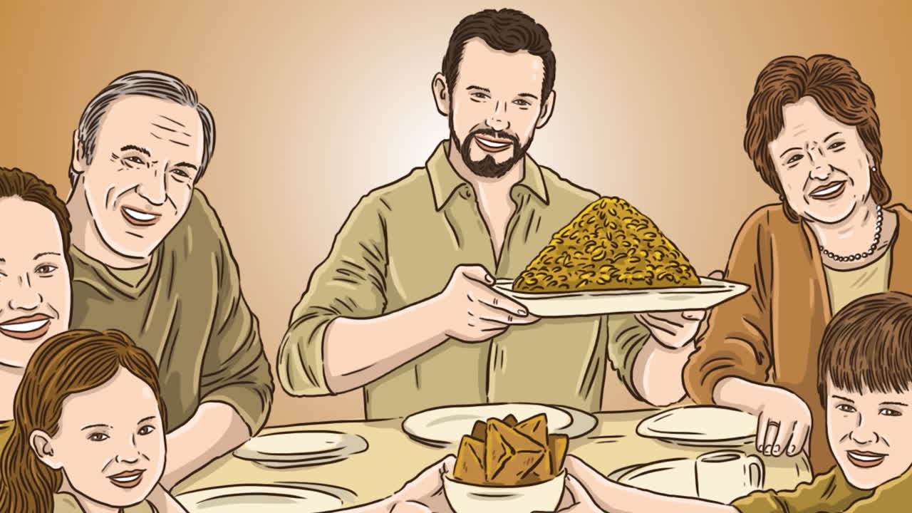 una feliz cena familiar