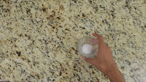 salt in a glass jar, top down view