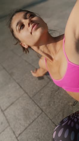 woman doing yoga outdoors