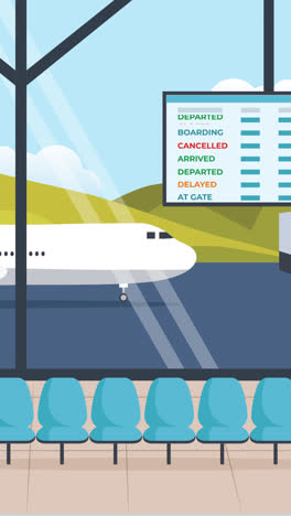gráfico de movimiento del concepto de pandemia aeropuerto cerrado