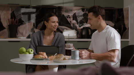 couple enjoying breakfast together