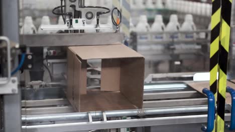 automated packaging line in a factory