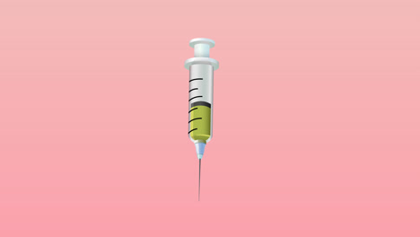 animation of vaccine icon on pink background