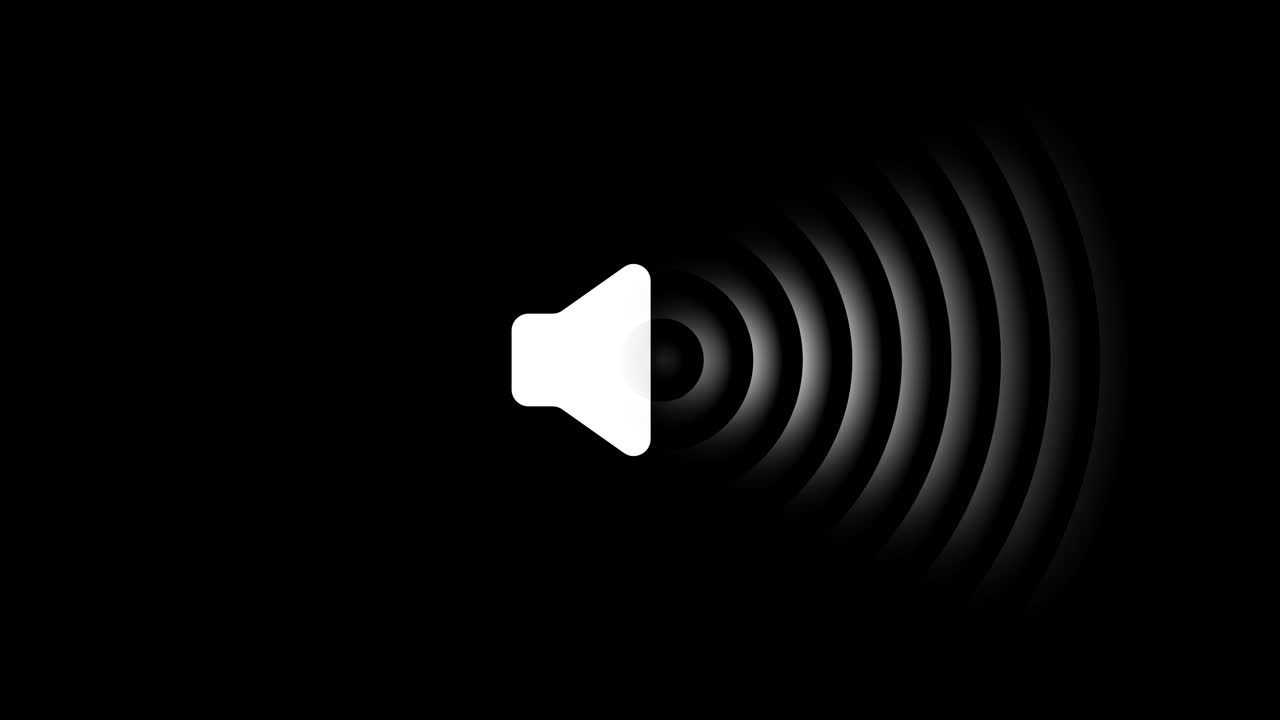 Sound icon on black background