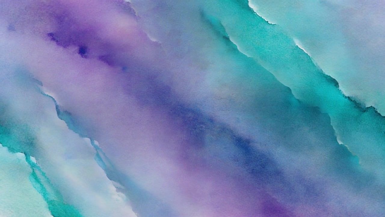Abstrakter Aquarellhintergrund mit fließenden Türkis- und Lilatönen