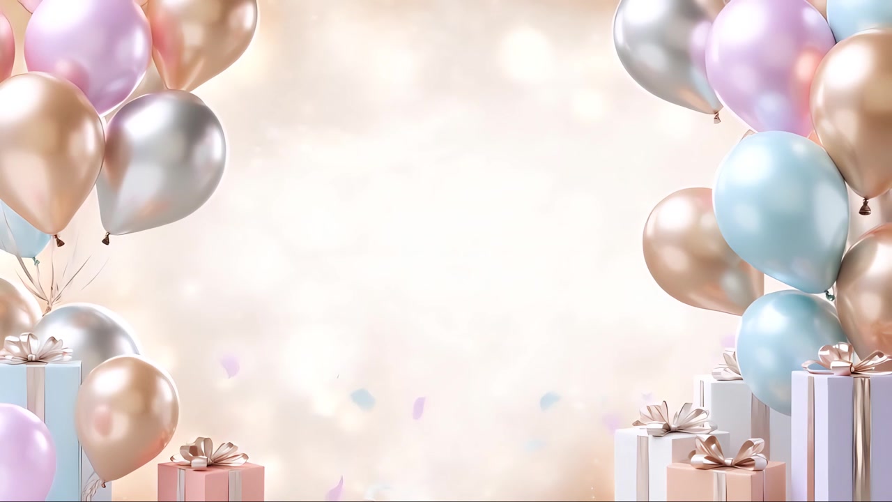 Balonlu doğum günü arka planı 4K