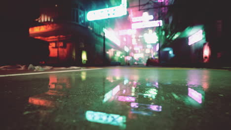 neon city street at night