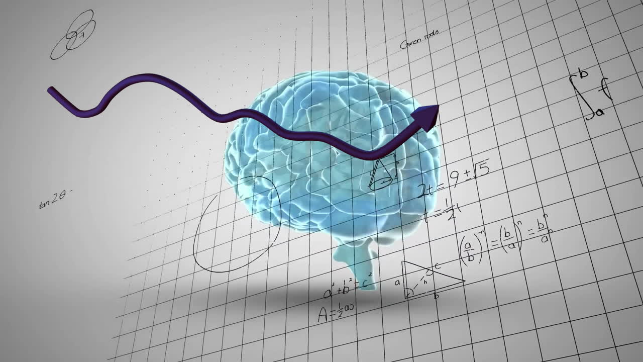 animación del procesamiento de datos científicos en el cerebro humano