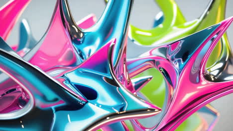 vibrant abstract metallic shapes