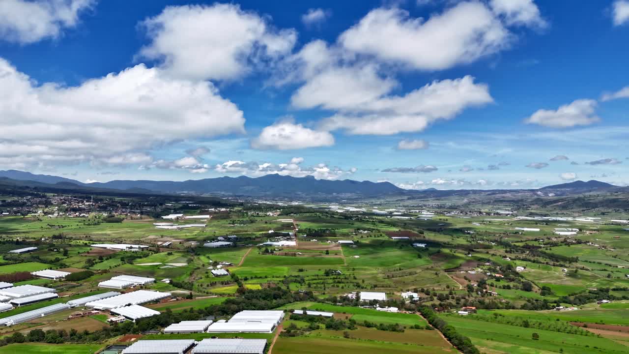 Fast Motion Clouds Hyperlapse Over Rural Mexican Scenery and Mountains