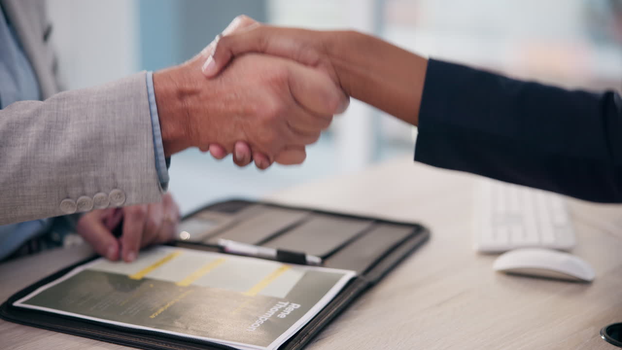 Business Handshake During Meeting
