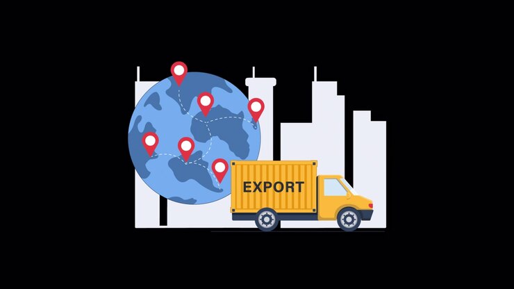Animated Delivery Truck Exporting Goods Globally