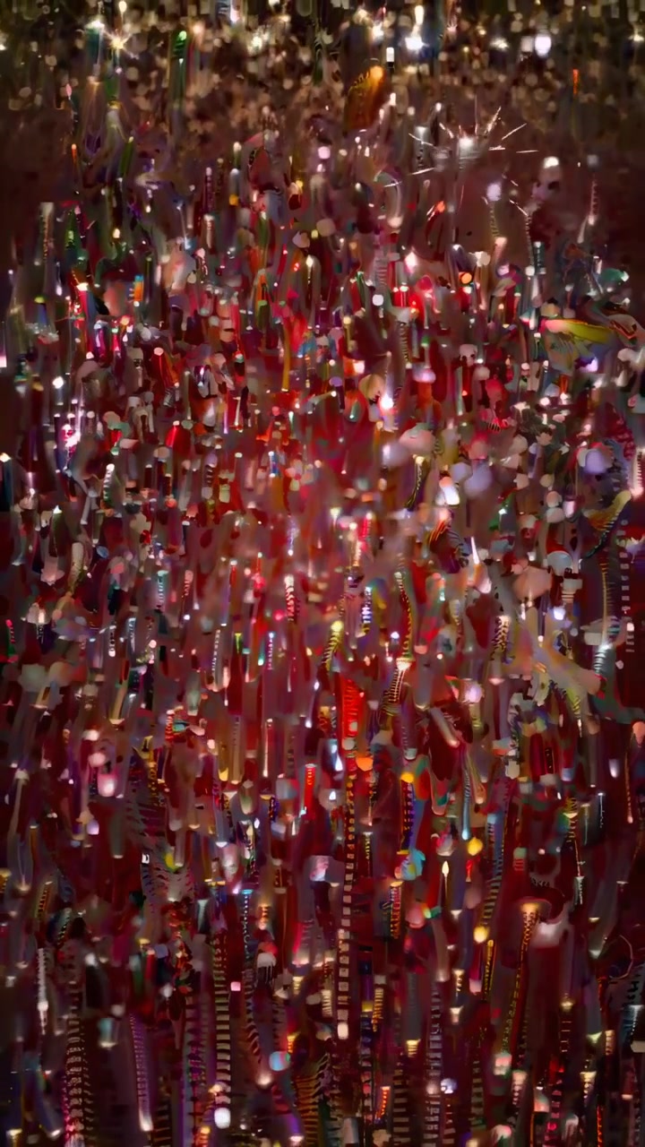 Sfondo festivo astratto con luci dorate e colorate che cadono
