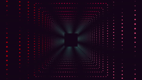 Abstract black and red dot pattern on dark background