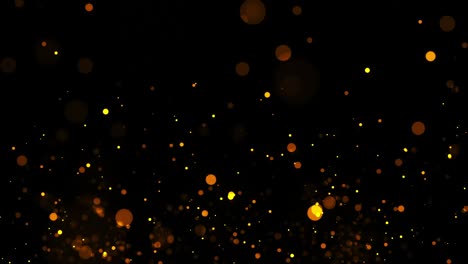 fondo de movimiento abstracto partículas de oro brillantes.