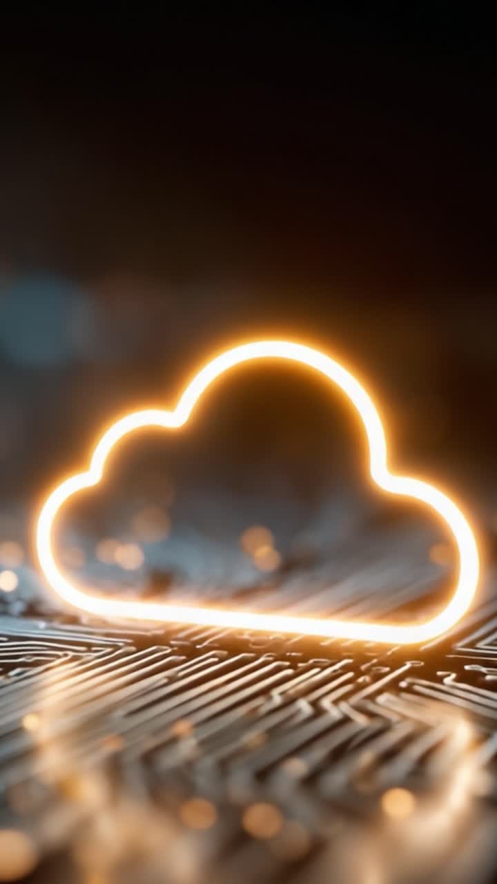 A Glowing Cloud Icon Illuminating a Circuit Board Background, Signifying Technology, Connectivity, and Innovation in the Digital Era