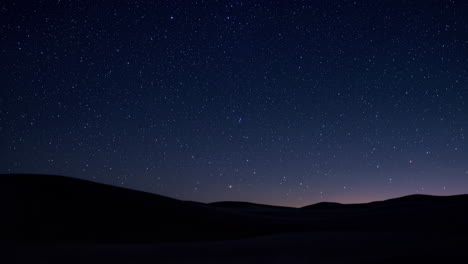 Vast Starry Night Sky over Silhouetted Desert Landscape