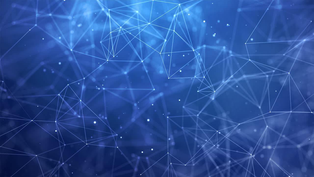 Abstract polygonal loop background with connected lines and dots.