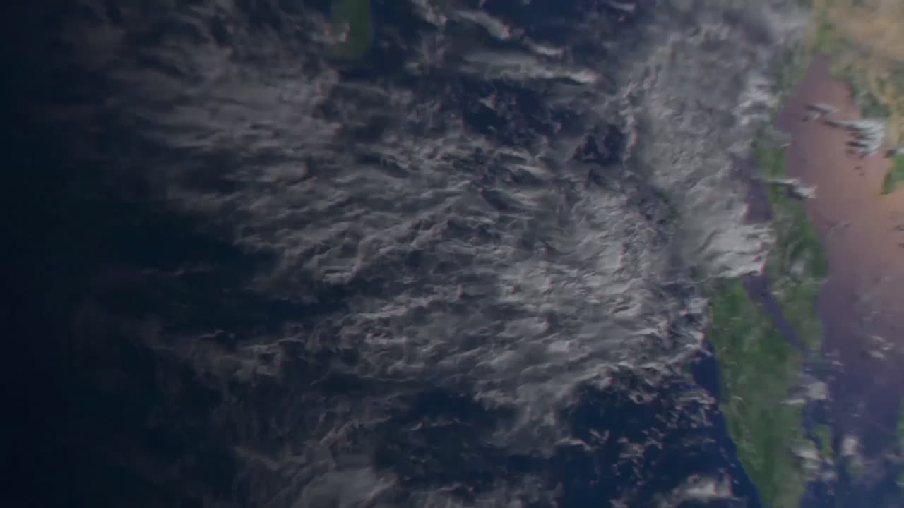 우주에서 디지털 연결을 가진 지구