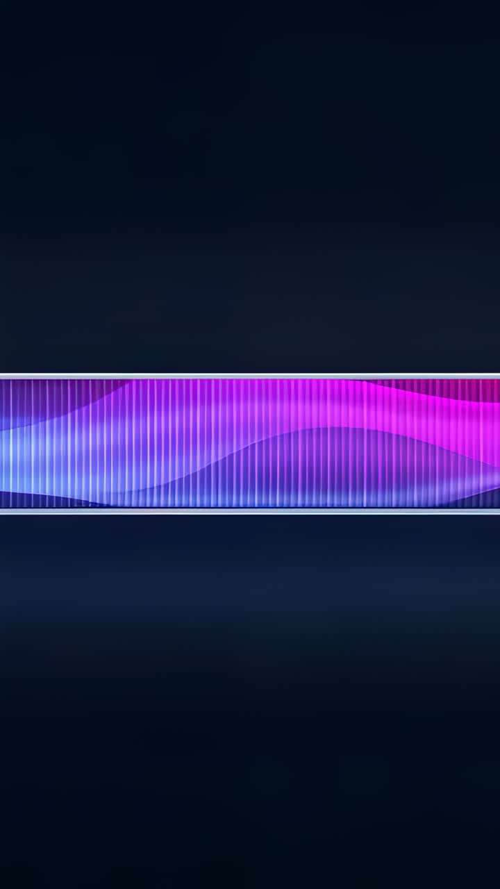Vertical video: Animating equalizer panel moving color waveform and bars on dark gradient to audio