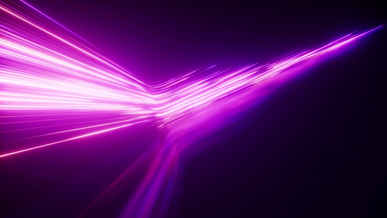Sfondo con linee curve al neon fluide, rendering 3D