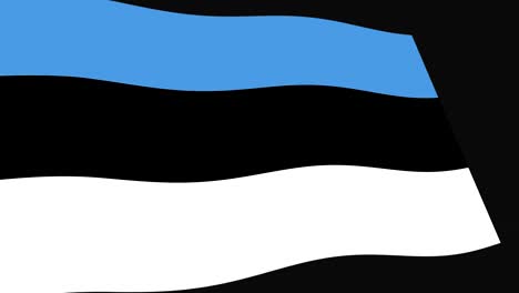 la bandera de estonia se agita lentamente en perspectiva, imágenes de animación en 4k